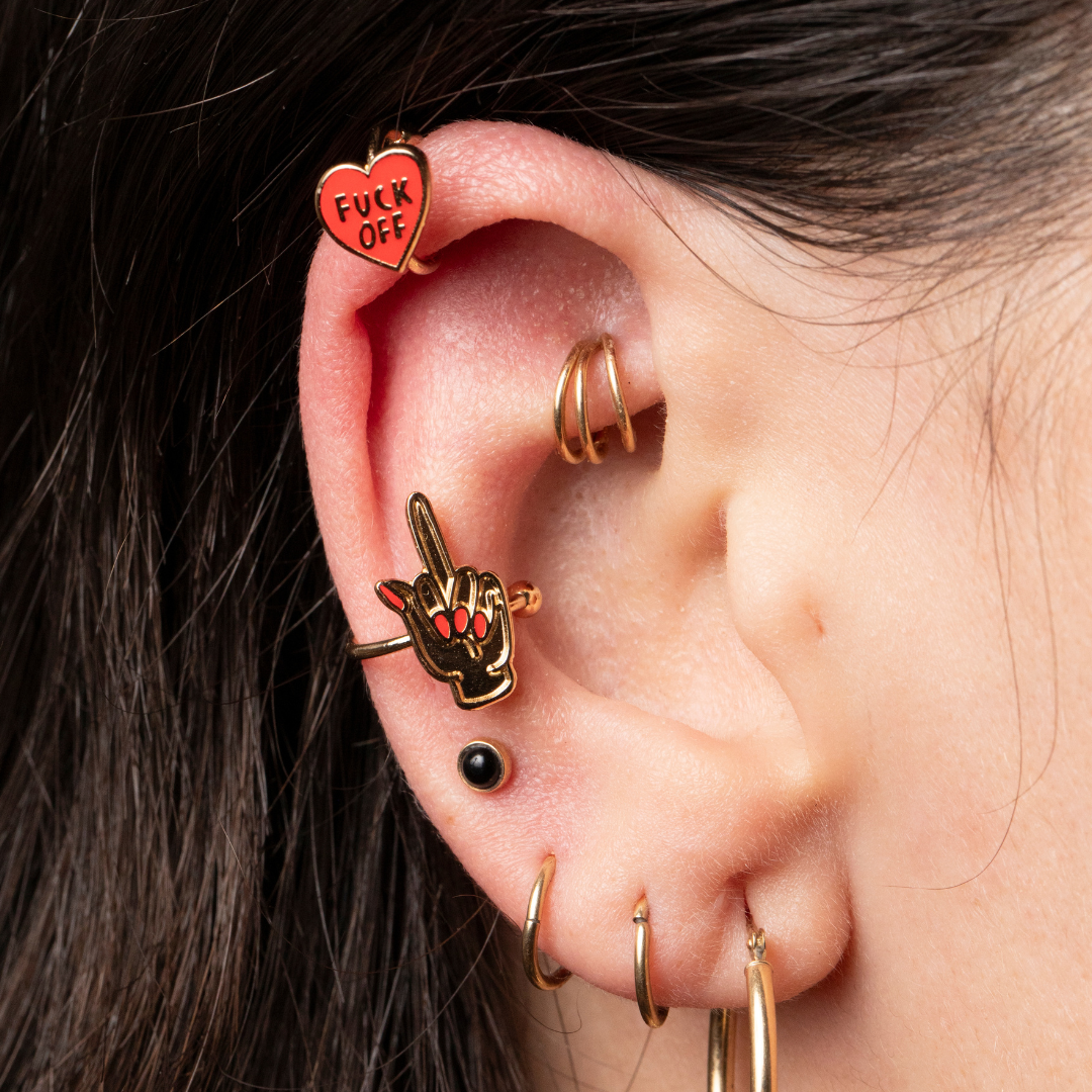 F*ck off &amp; Middle Finger Ear Cuffs