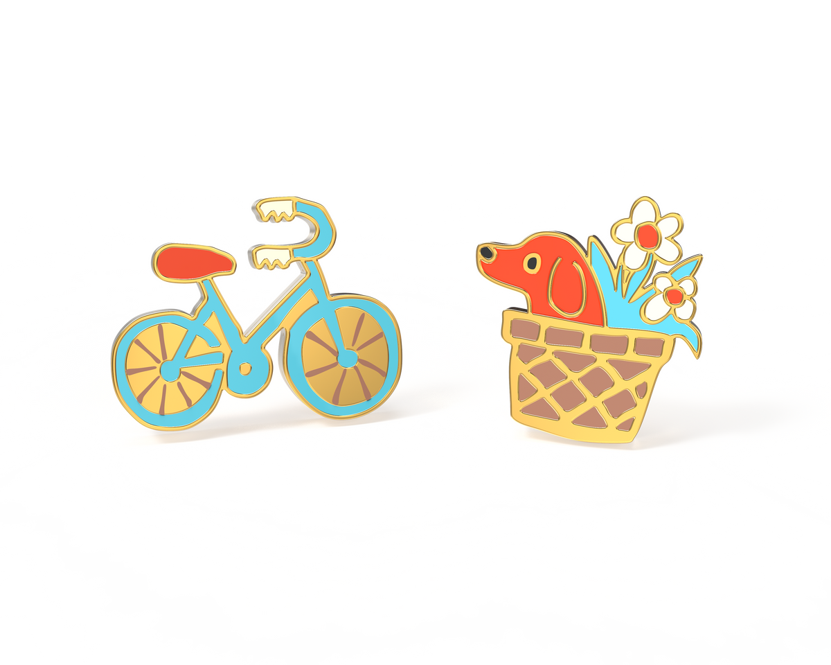 Bike &amp; Basket Earrings