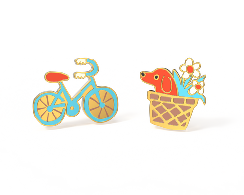 Bike & Basket Earrings