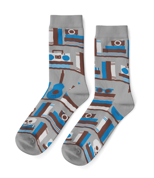 Bookshelf Crew Socks - Large