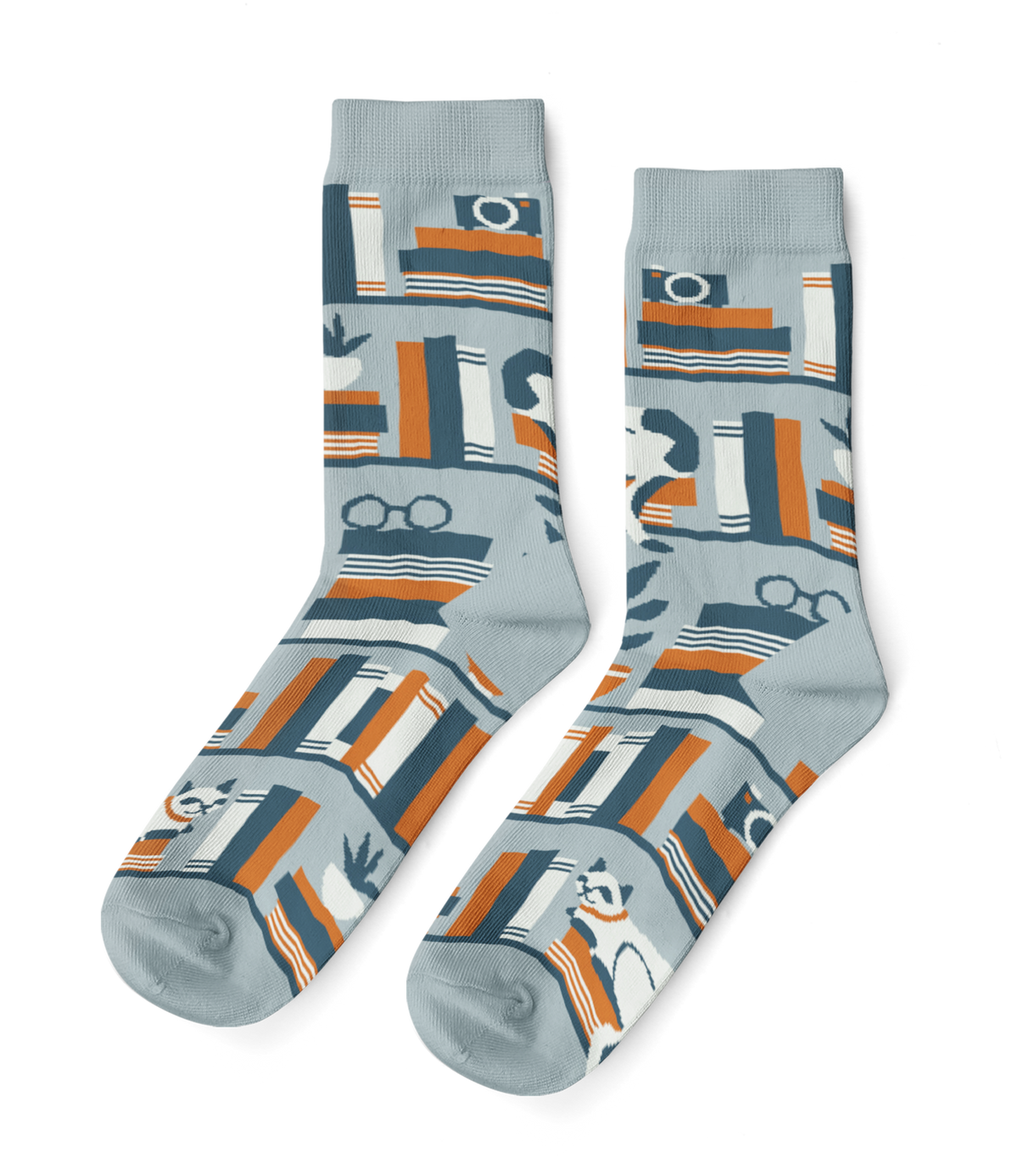 Bookshelf Crew Socks - Small