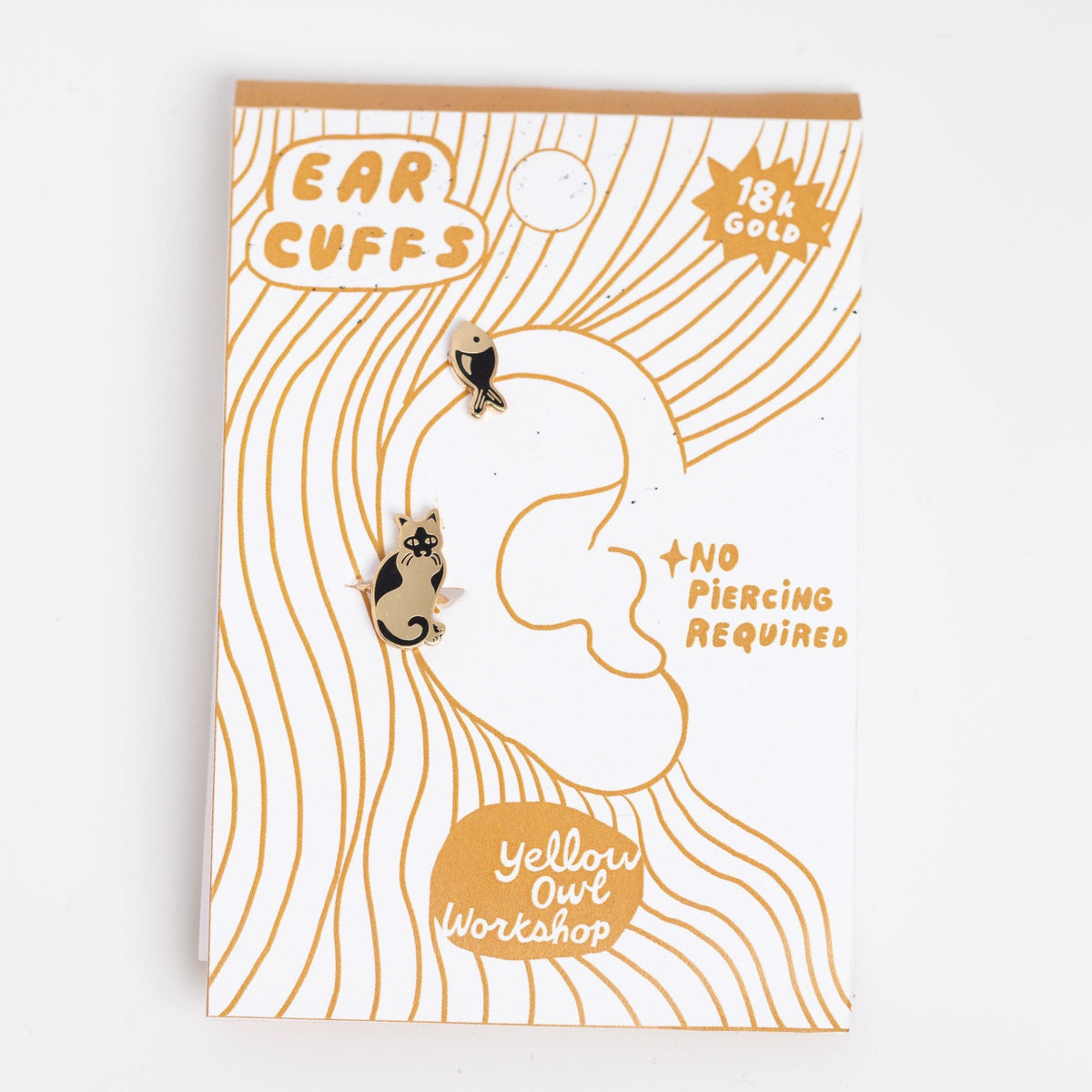 Cat &amp; Fish Ear Cuffs