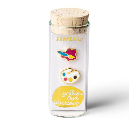 Paint Brush and Palette Earrings