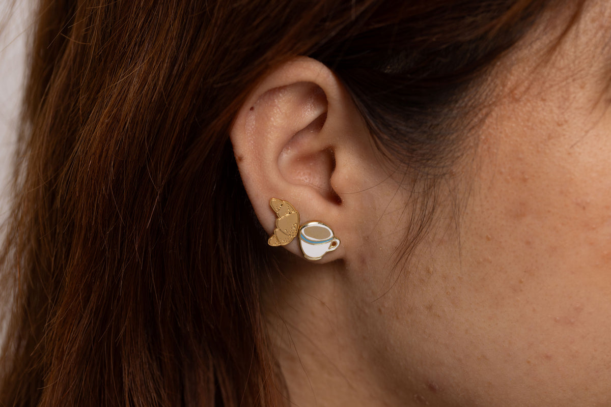 Coffee &amp; Croissant Earrings