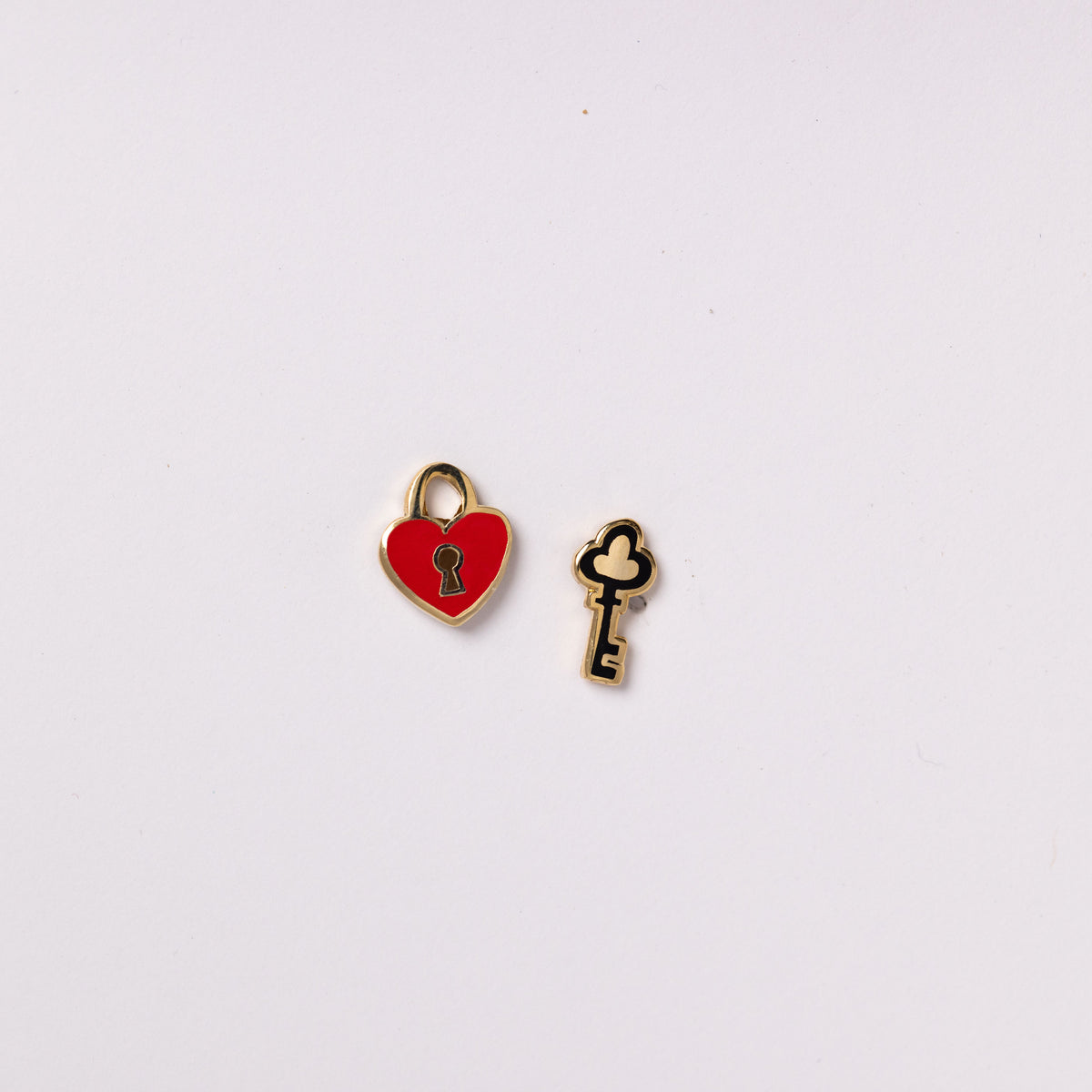 Heart Lock &amp; Key Earrings