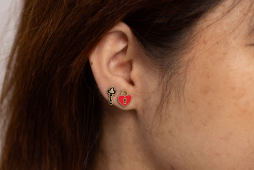 Heart Lock & Key Earrings