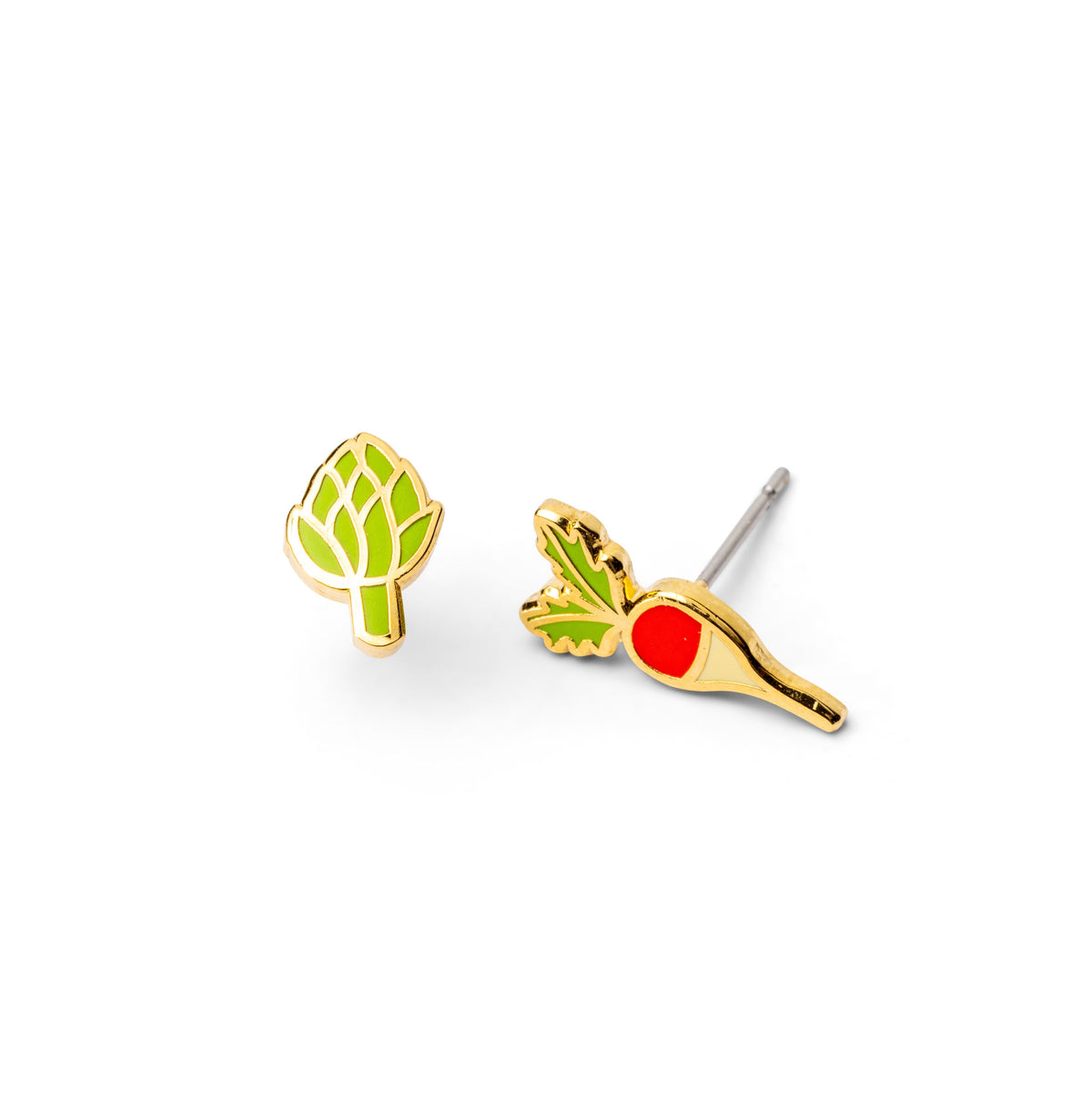Radish &amp; Artichoke Earrings