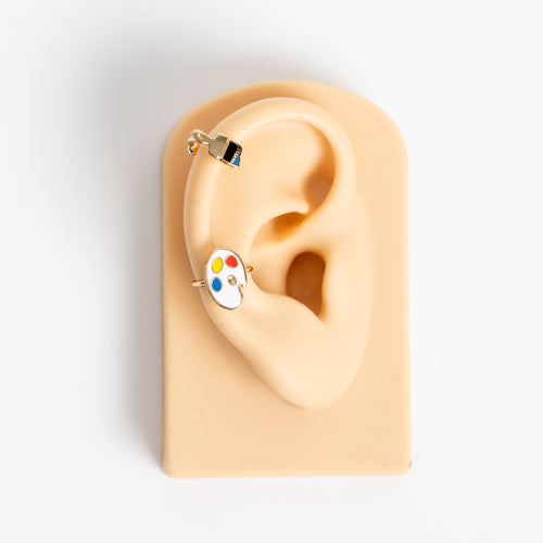 Paint Brush & Palette Ear Cuffs