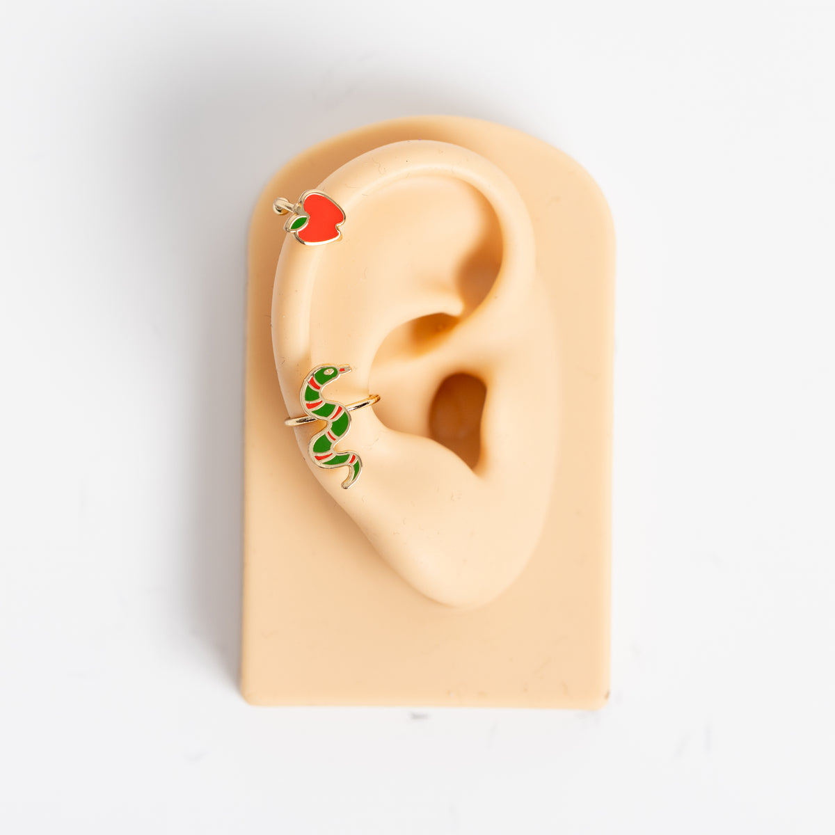 Apple &amp; Snake Ear Cuffs