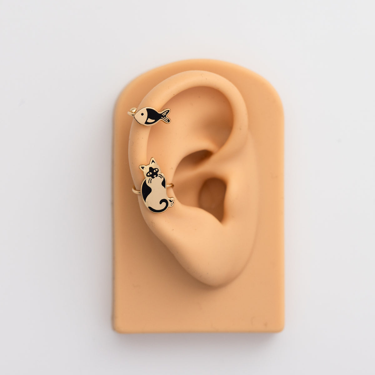 Cat &amp; Fish Ear Cuffs