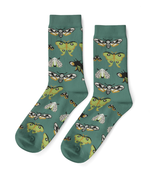 Moths Crew Socks - Large