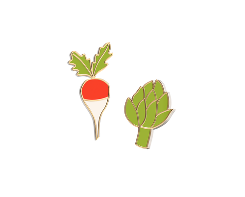 Radish & Artichoke Earrings