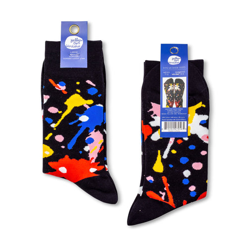 Paint Splatter Crew Socks - Large