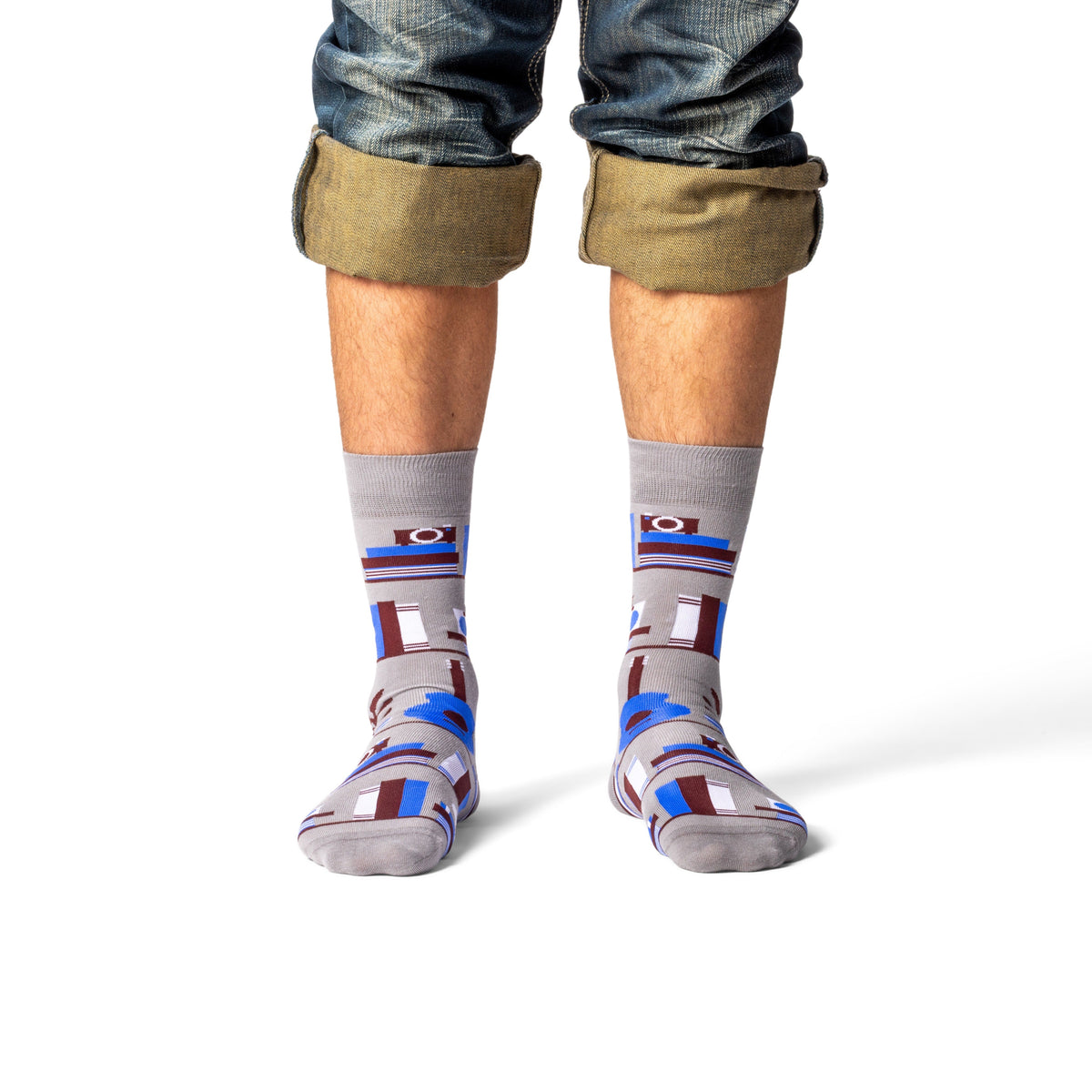 Bookshelf Crew Socks - Large
