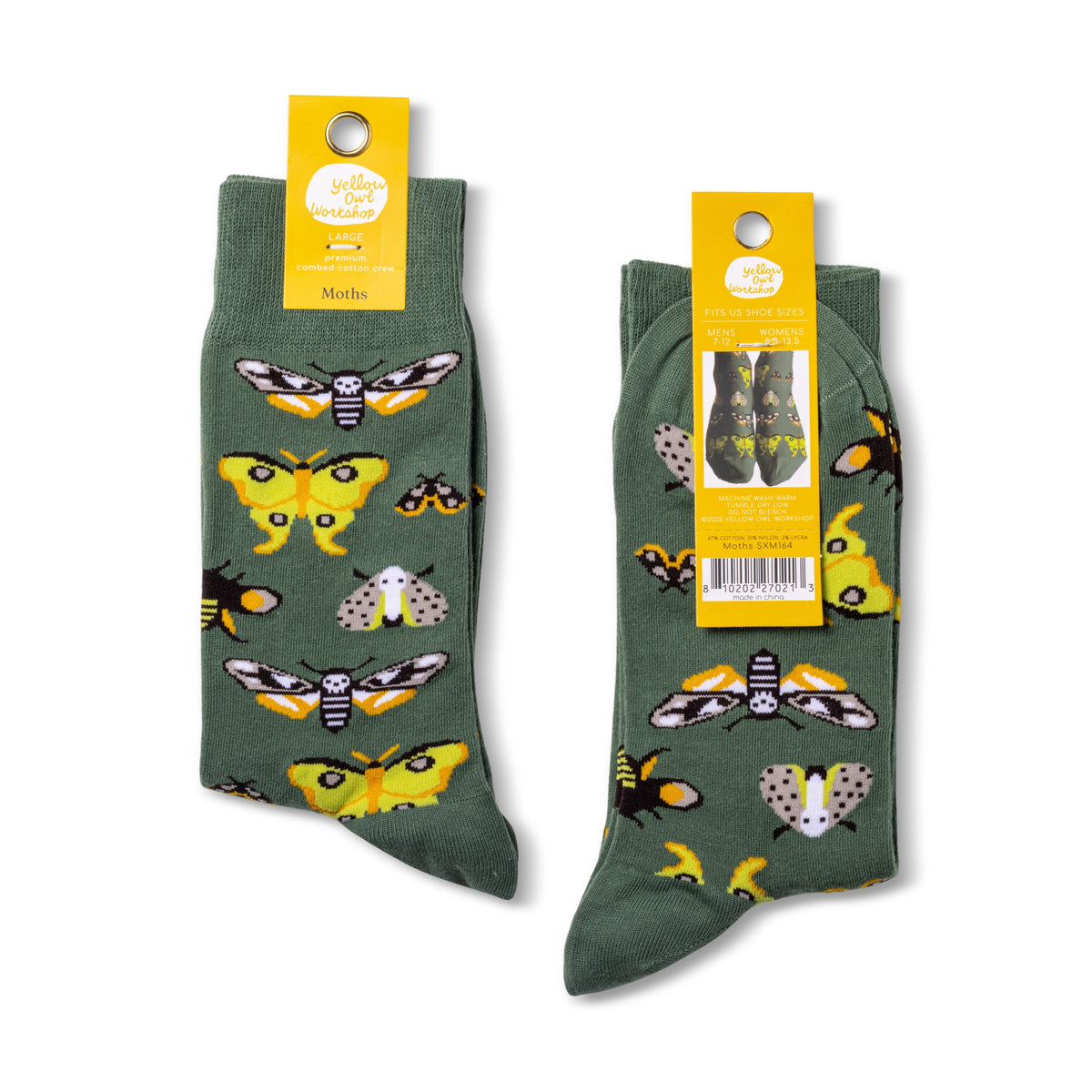 Moths Crew Socks - Large