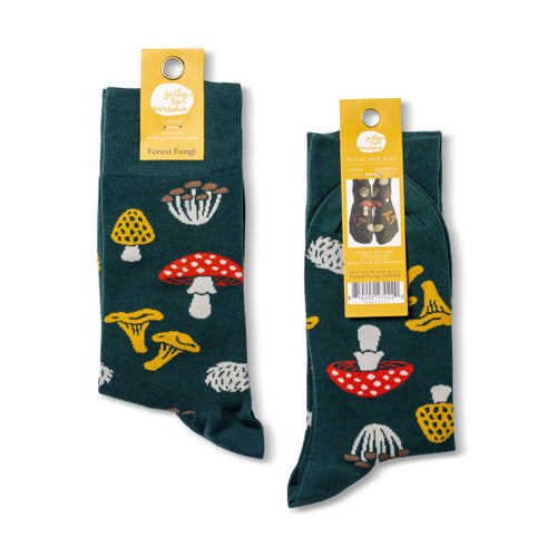 Forest Fungi Crew Socks - Large