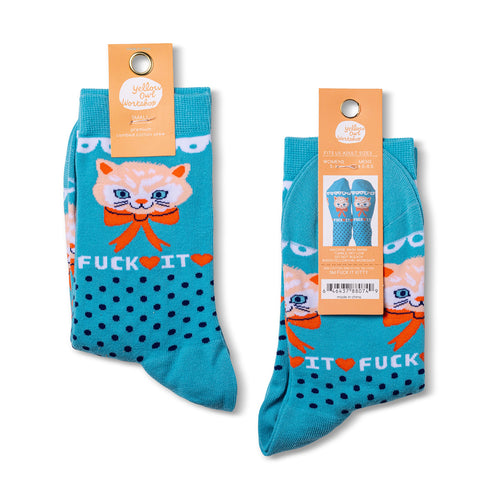 F*ck it Kitty Crew Socks - Small