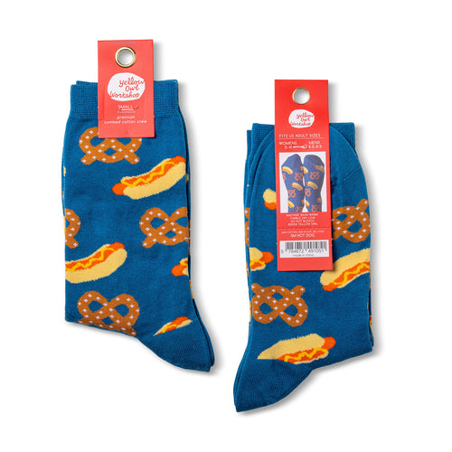 Hot Dog & Pretzel Crew Socks - Small