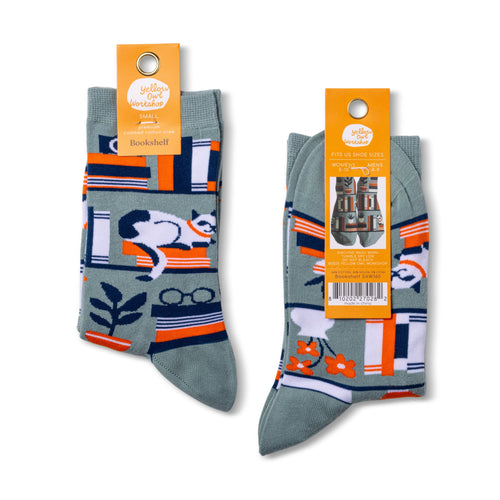 Bookshelf Crew Socks - Small