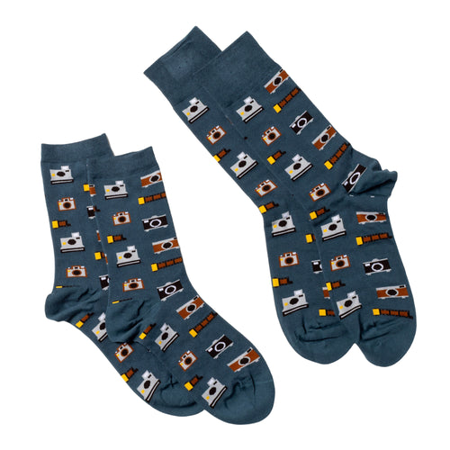 Vintage Camera Crew Socks - Large
