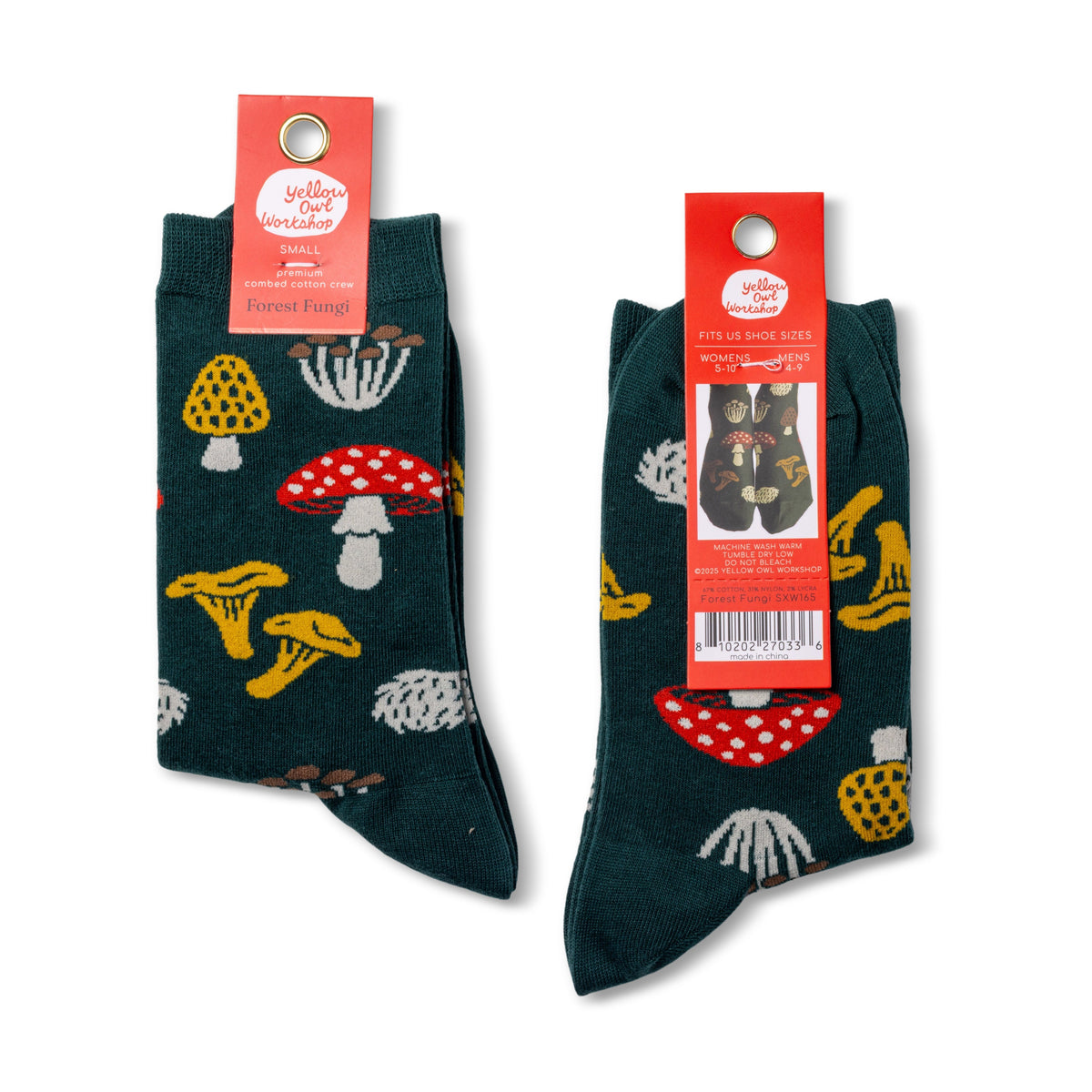 Forest Fungi Crew Socks - Small