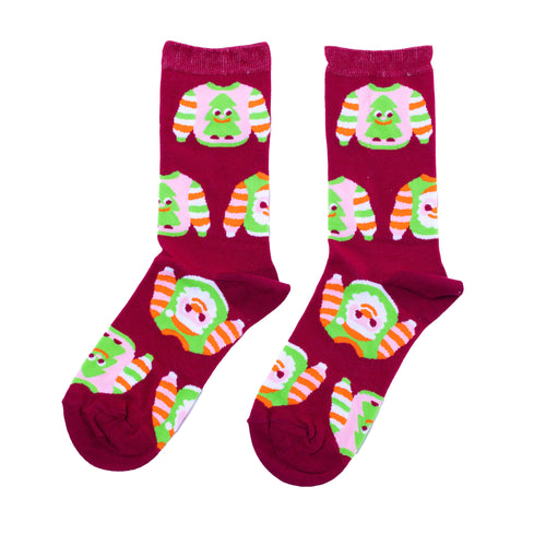 Xmas Sweater Crew Socks - Small