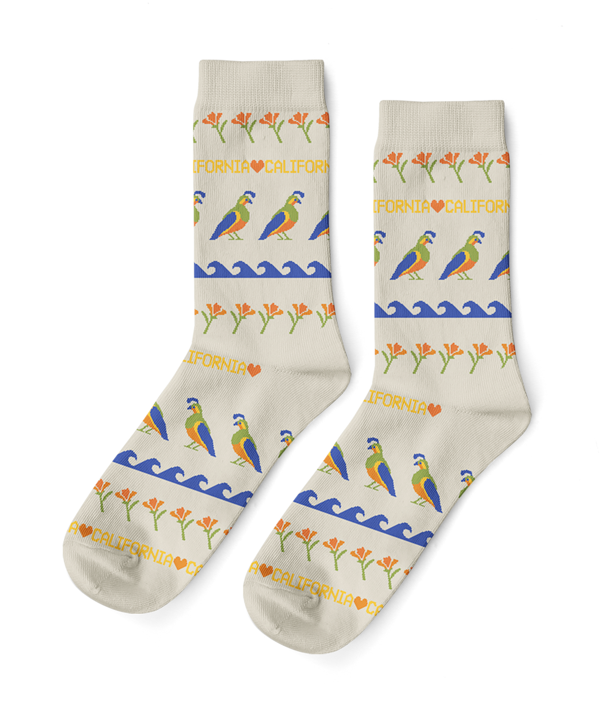 Cali Quail Crew Socks - Small