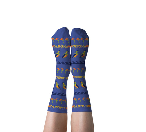 Cali Quail Crew Socks - Large