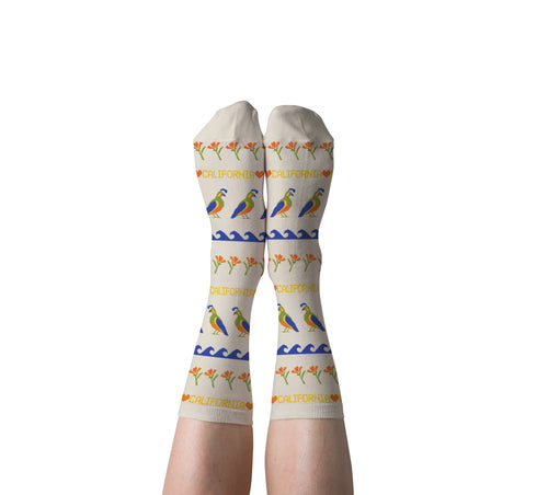 Cali Quail Crew Socks - Small
