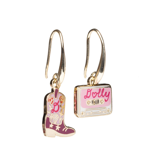 Boot & Country Cassette Drop Earrings