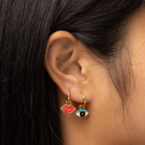 Eyes & Lips Hoop Earrings