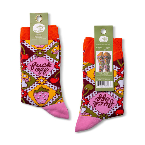 F*ck Off Retro Crew Socks - Small