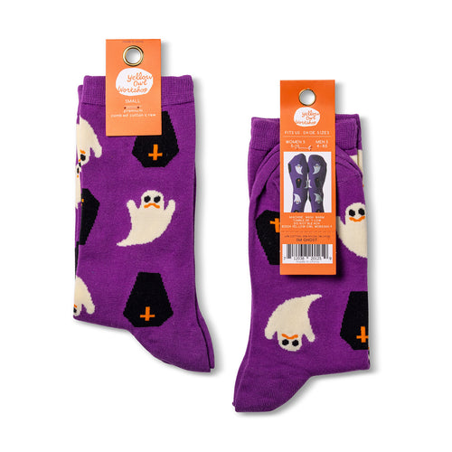 Ghost crew socks small size packaging front and back by Yellow Owl Workshop