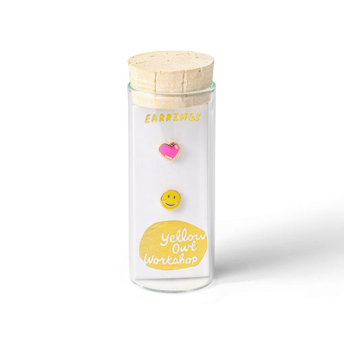 Happy Face & Heart Earrings