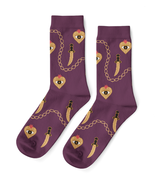 Heart & Dagger Crew Socks - Small