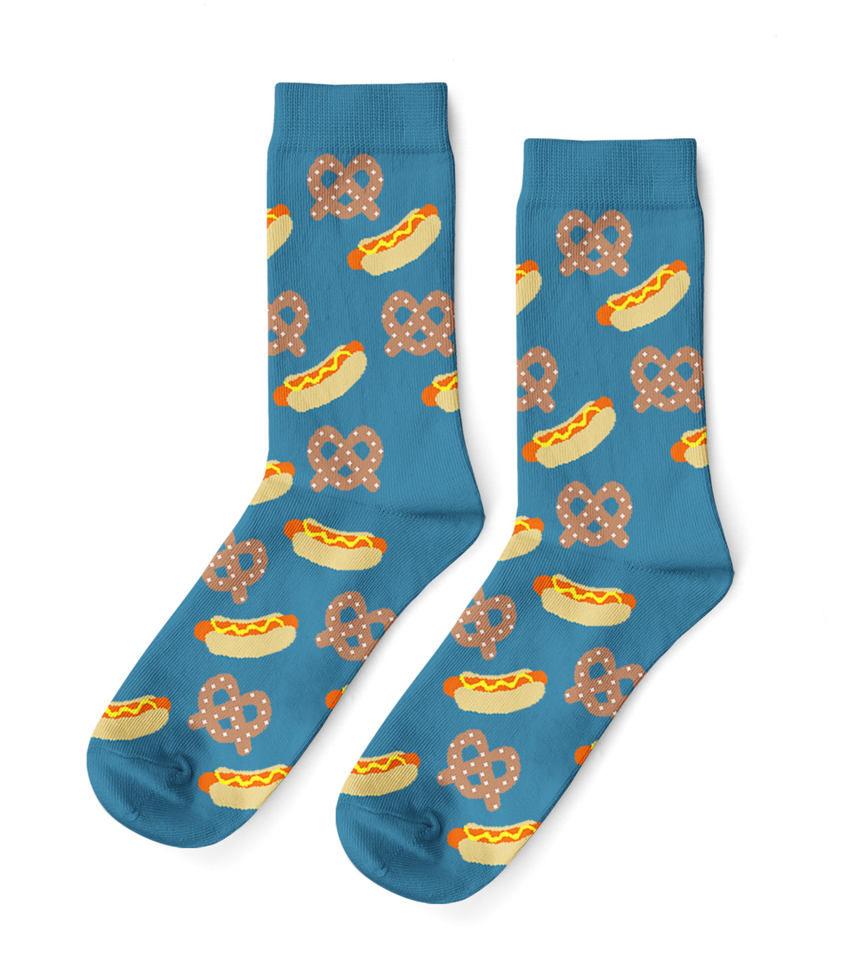 Hot Dog &amp; Pretzel Crew Socks - Small