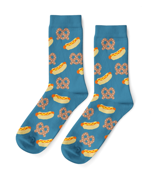 Hot Dog & Pretzel Crew Socks - Small