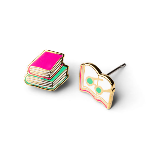 Book and Glasses Earrings