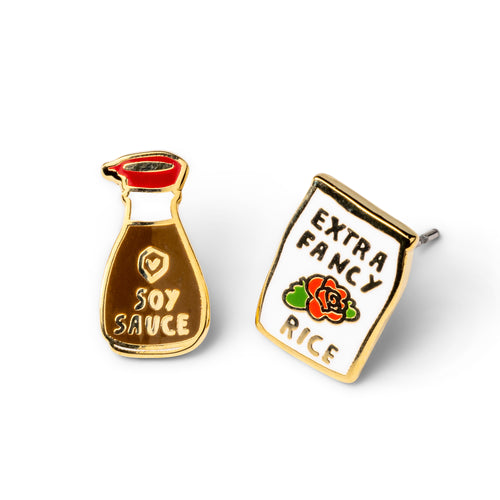 Soy Sauce & Rice Earrings