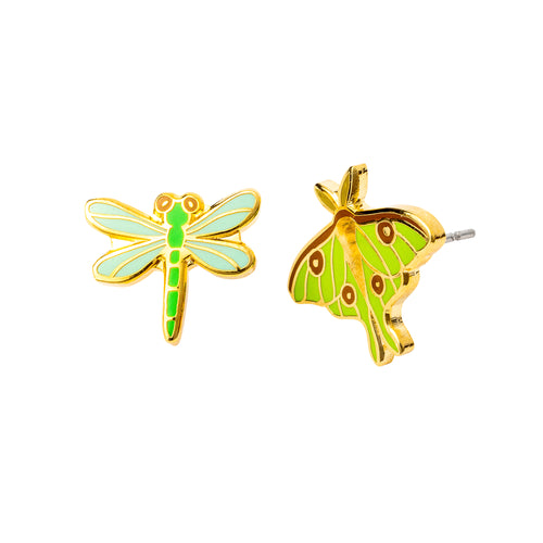 Luna Moth & Dragonfly Earrings