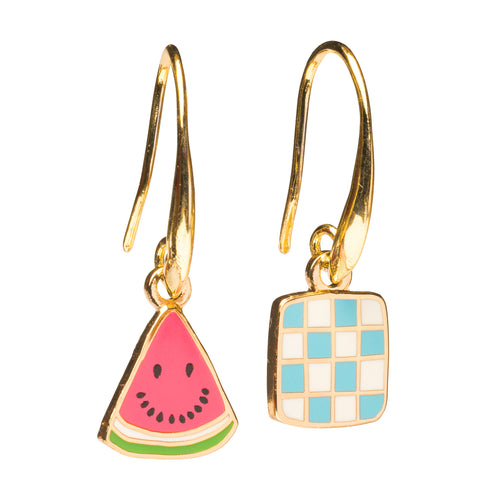 Watermelon Picnic Drop Earrings