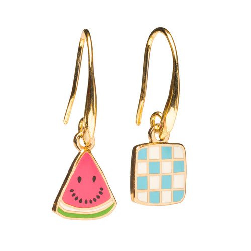 Watermelon Picnic Drop Earrings
