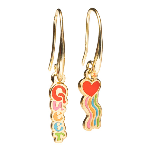 Queer Heart Drop Earrings