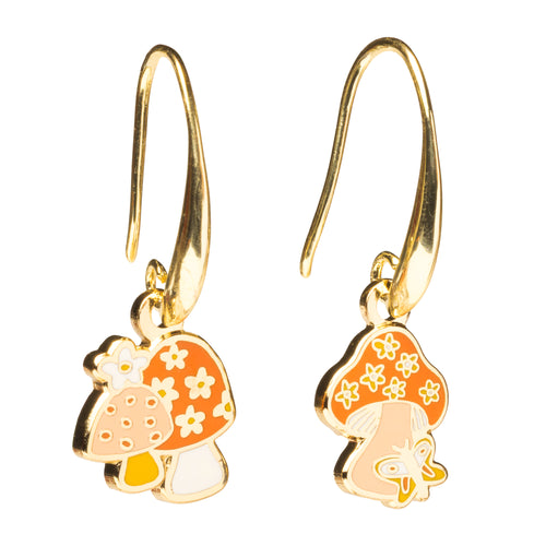 Mushroom Butterfly Drop Earrings