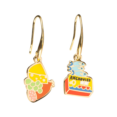 Cheese and Fish Drop Earrings
