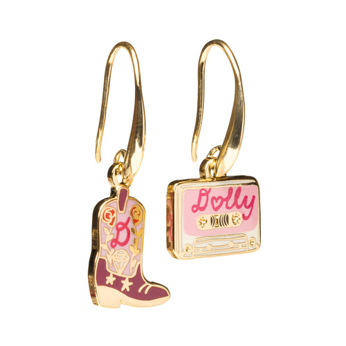 Boot & Country Cassette Drop Earrings