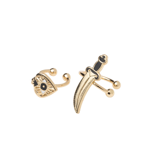 Heart & Dagger Ear Cuffs