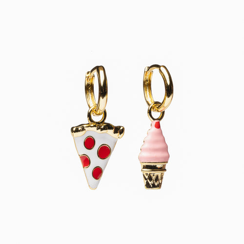 Pizza & Ice Cream Hoop Earrings