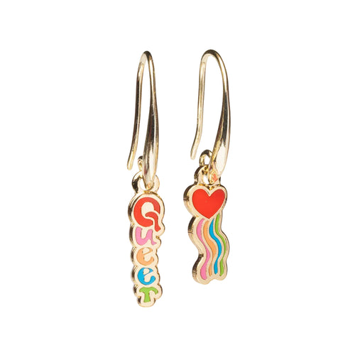 Queer Heart Drop Earrings