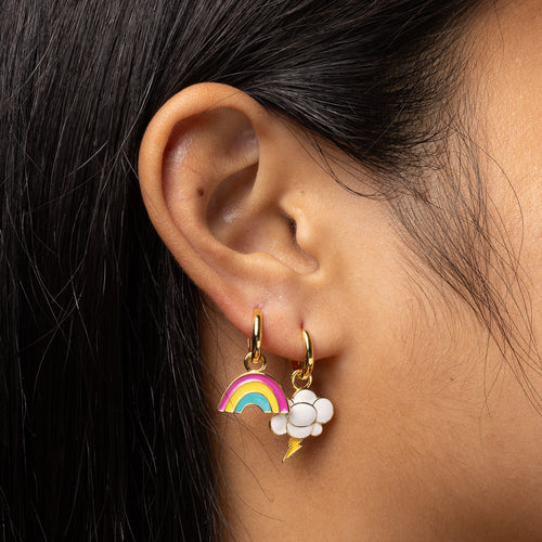 Rainbow & Cloud Hoop Earrings